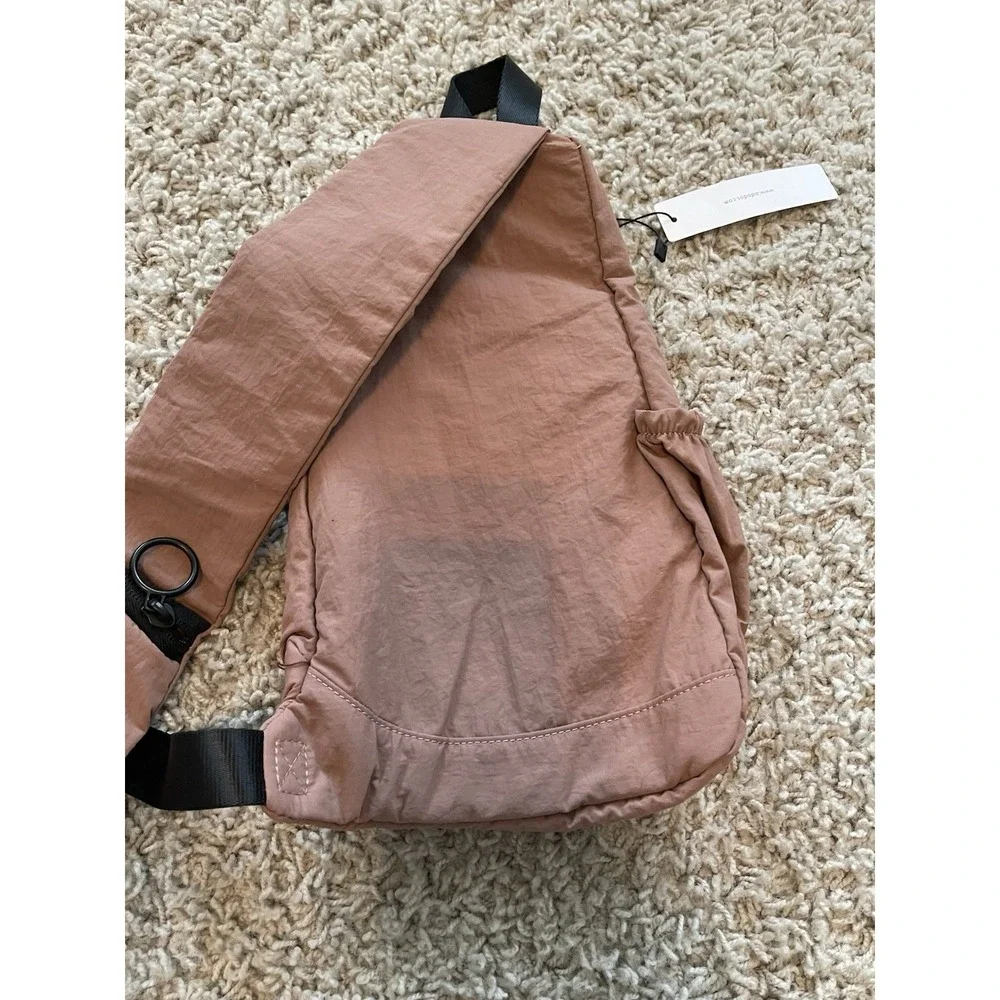 ODODOS Daily Sling Bag Crossbody Chest Bag Adjustable Strap Lightweight Brown